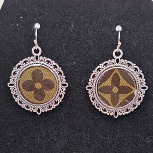 Upcycled Louis Vuitton Earrings In The Color Antique Silver